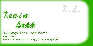 kevin lapp business card